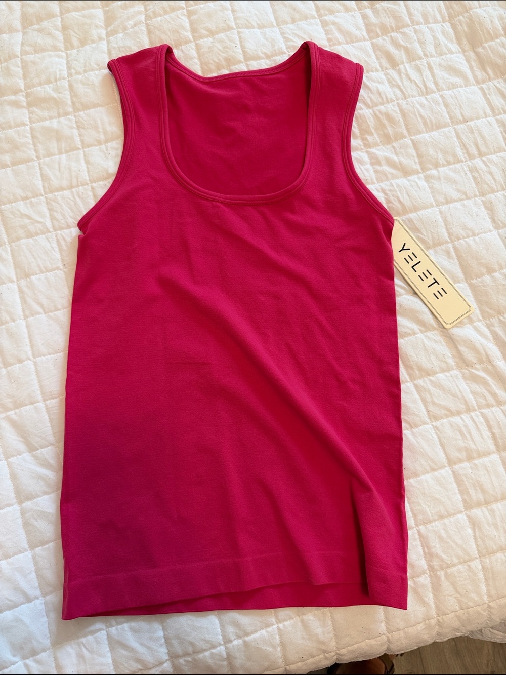 Yelete Hot Pink Scoop Neck Tank Top